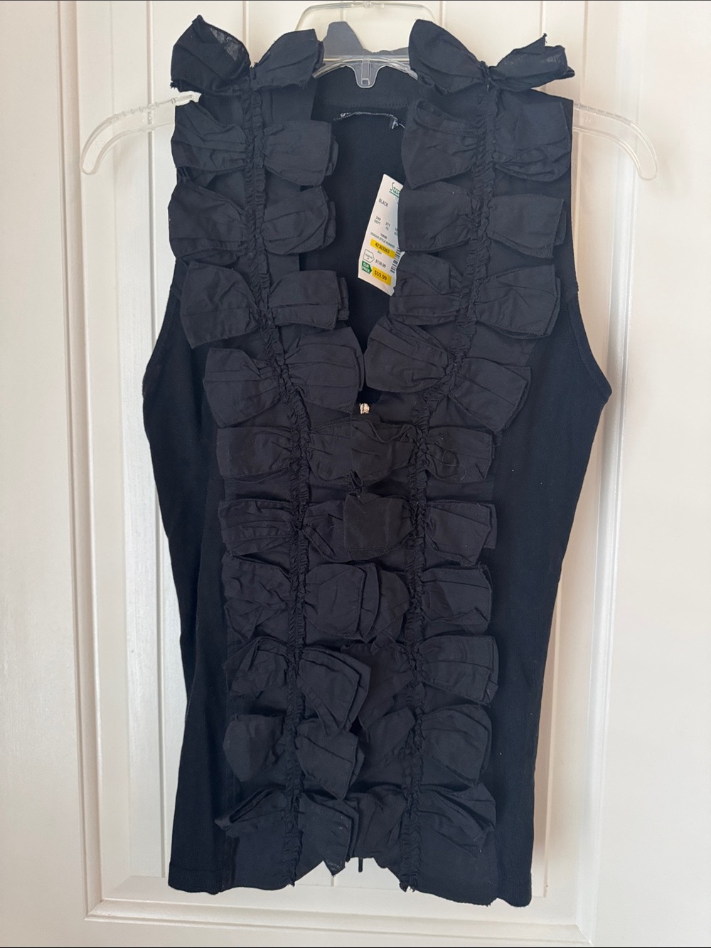 NWT Gaby & Eden Black Bow Lace up Corset style Camisole Top